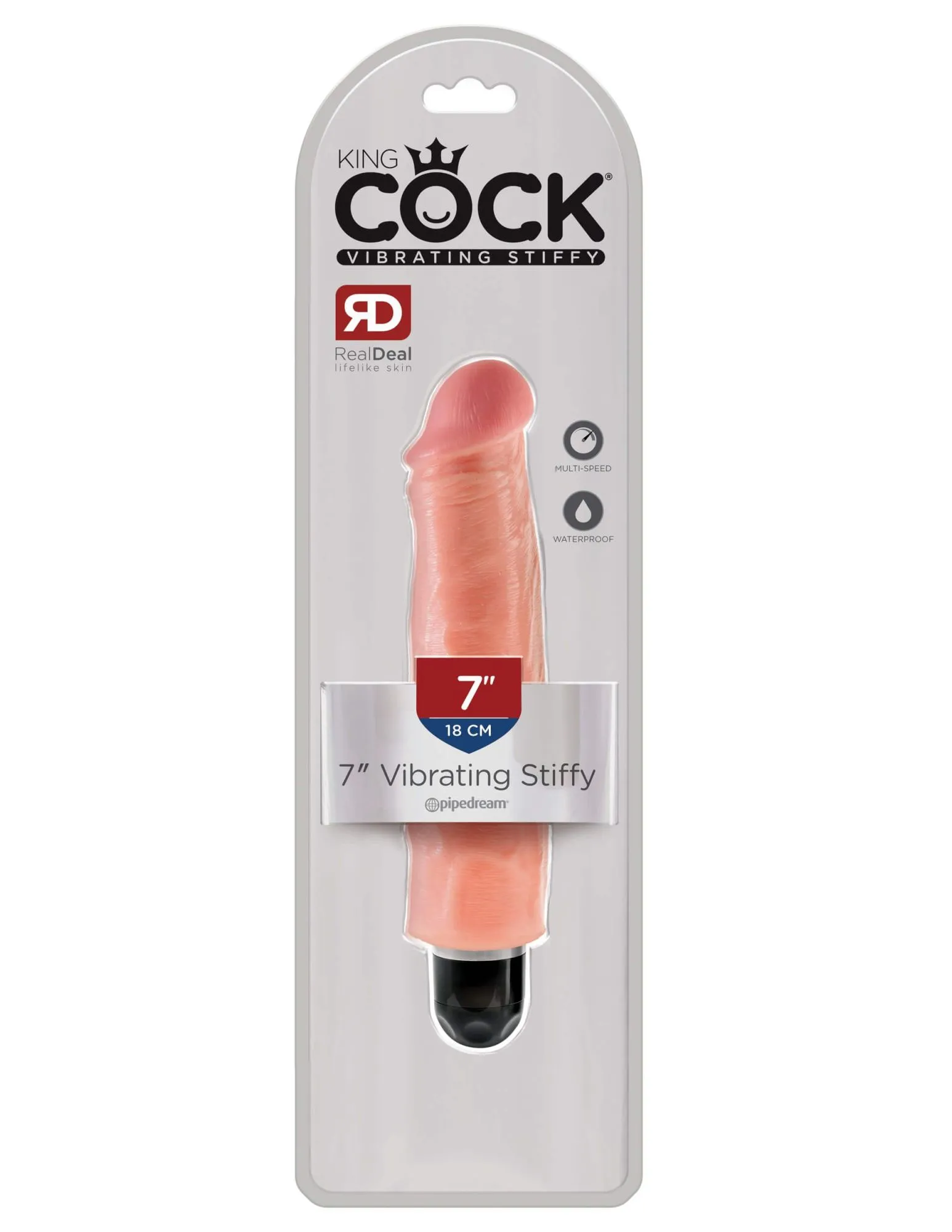 вибратор-реалистик pipedream king cock 7 inch vibrating stiffy, телесный в Краснодаре