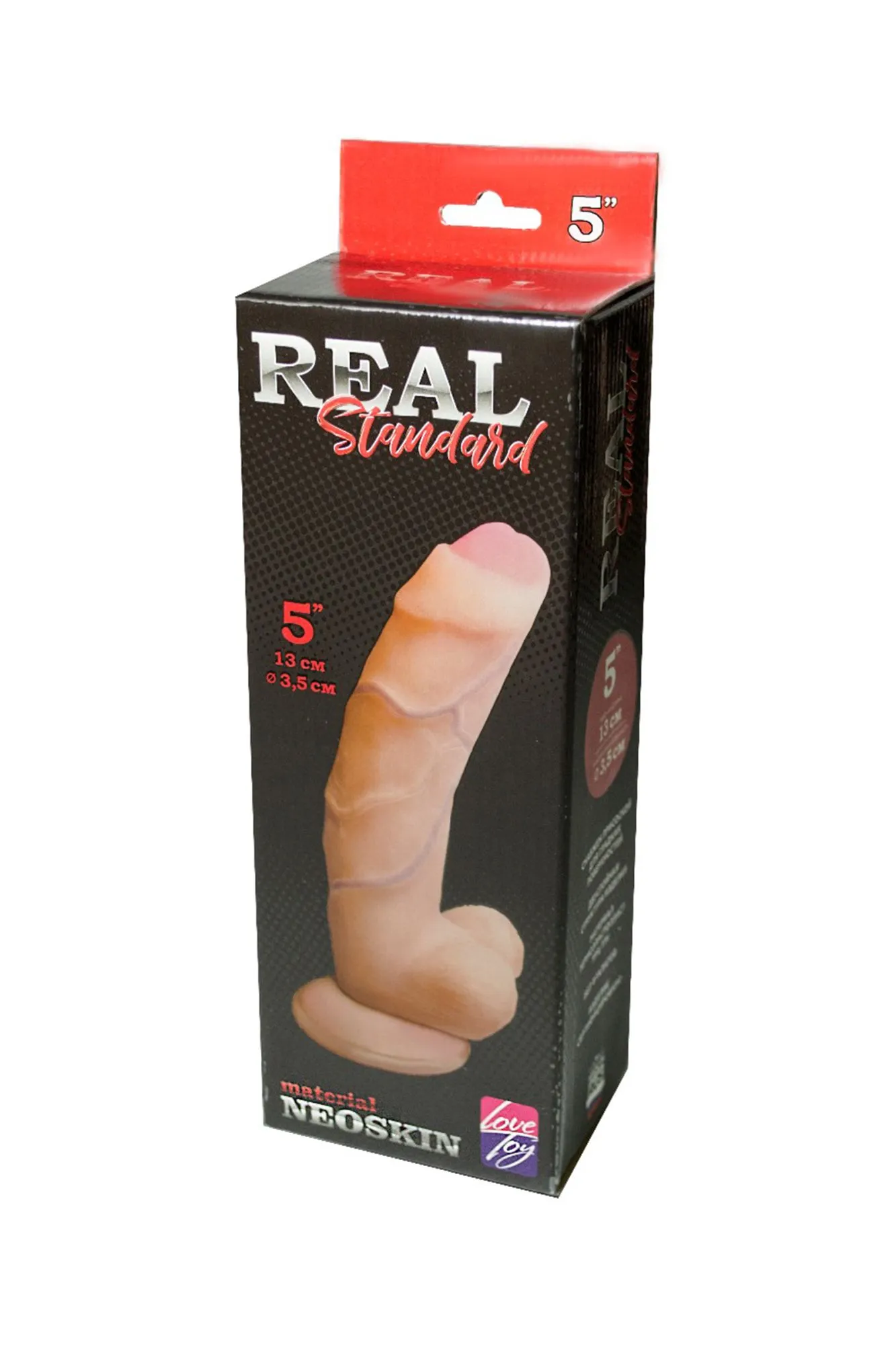 фаллоимитатор неоскин на присоске real standard  lovetoy, tpr, телесный, 18 см в Краснодаре