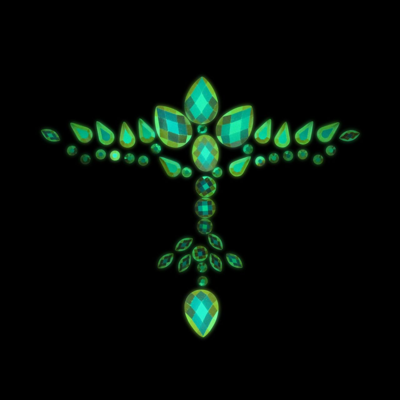 декоративное украшение (камни) на клеевой основе body jewelry stickers - chest - glow in the dark - в Краснодаре