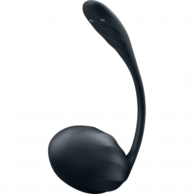 виброяйцо satisfyer ribbed petal connect app с пультом ду, черное, 7,8 см в Краснодаре