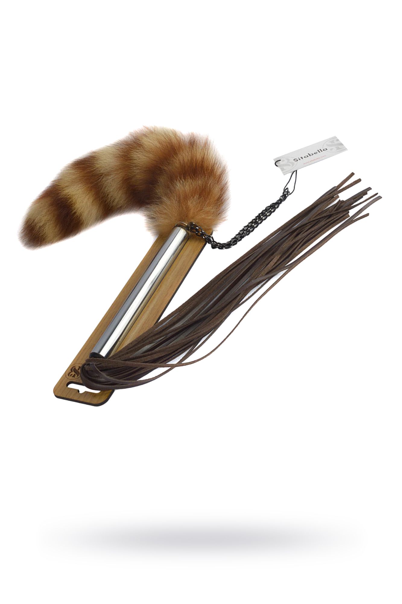 Плеть Sitabella, кожа, коричневая, 45 см