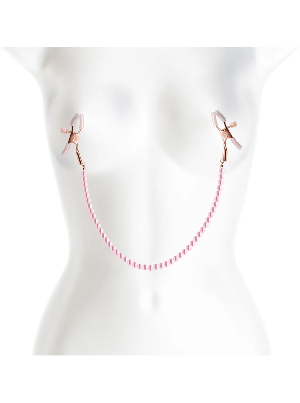 Розовые зажимы на соски с цепочкой 