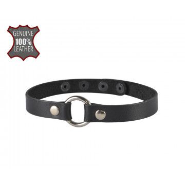 чокер штучки-дрючки «good girl» с белой строчкой, кожанный, чёрный в Краснодаре