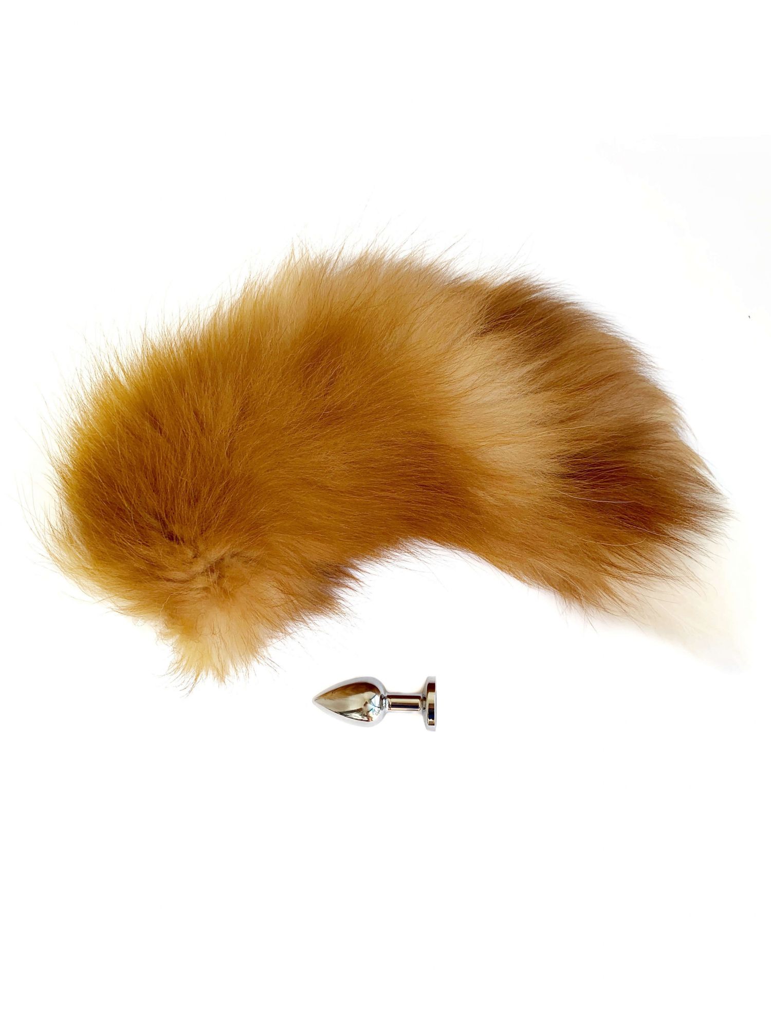 Пробка анальная со съемным рыжим хвостом