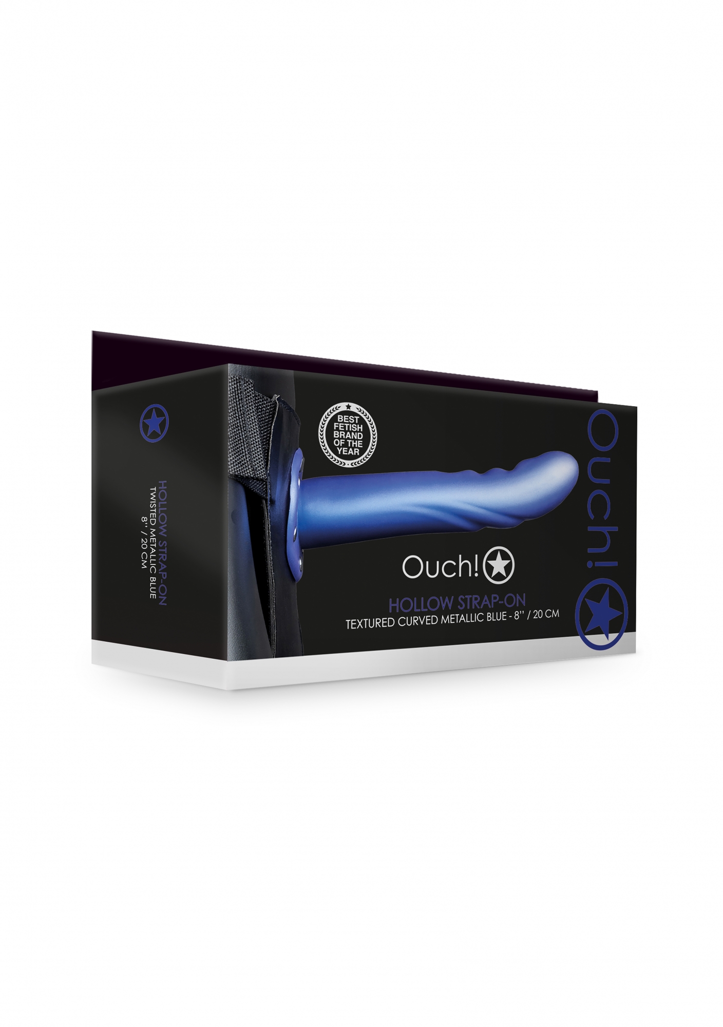 страпон фаллопротез с ребристой подкрученной фактурой без мошонки - 8'' / 20 см в Краснодаре