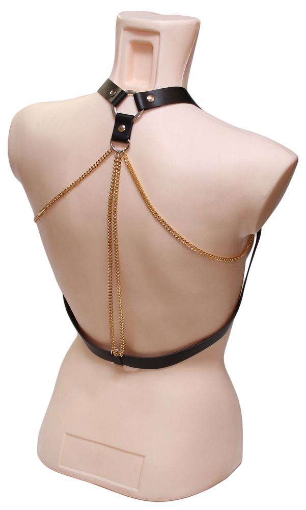 Эротическое бондажный комплект с цепью, черный в Краснодаре