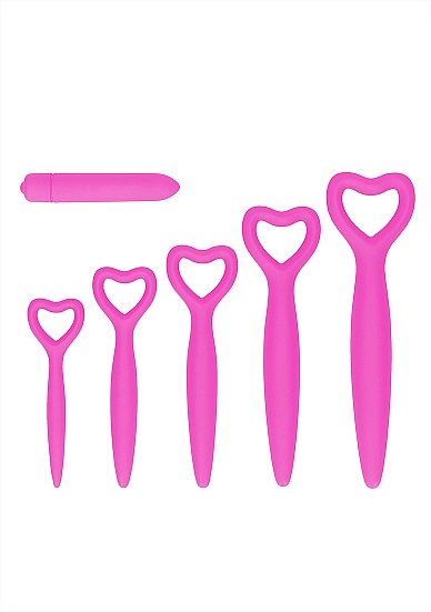 Набор вагинальных расширителей с вибропулей Silicone Vaginal Dilator Set