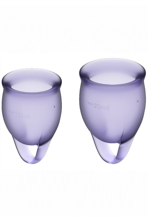 набор менструальных чаш satisfyer feel confident menstrual cup (lila) в Краснодаре