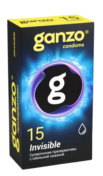 ganzo invisible 15шт. презервативы. гладкие супертонкие в Краснодаре