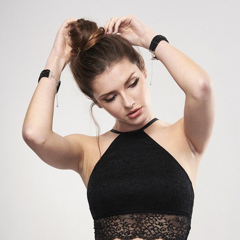 браслеты-наручники декоративные bijoux indiscrets plaisir nacre черный жемчуг в Краснодаре