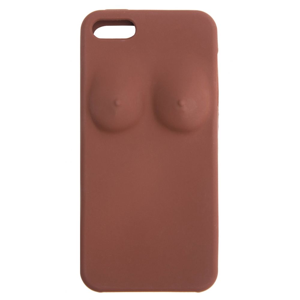 чехол силиконовый для iphone 5-5s, коричневый в Краснодаре