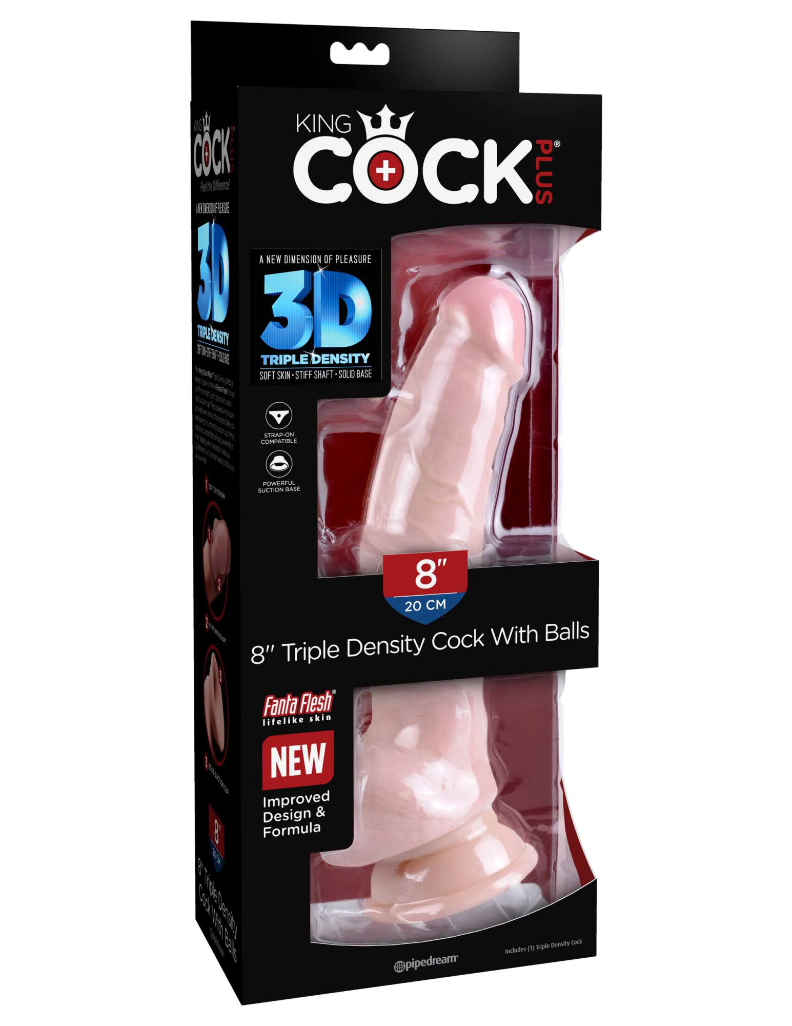 Фаллоимитатор King Cock Plus 8" Triple Density Cock with Balls - Flesh Pipedream 571921PD