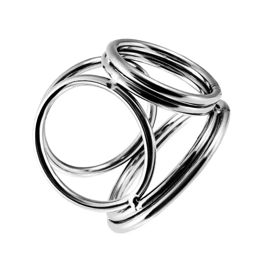 бондаж для пениса toyfa metal, 6 колец, серебристый в Краснодаре