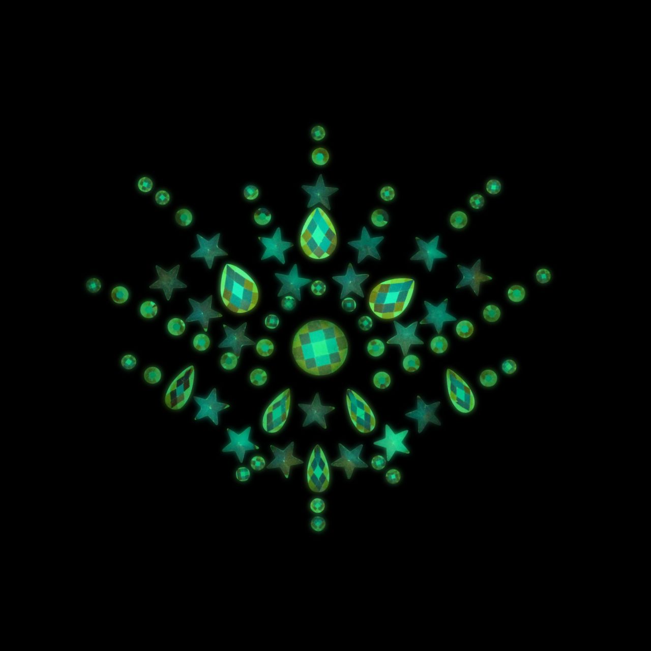 декоративное украшение (камни) на клеевой основе body jewelry stickers - chest - glow in the dark - в Краснодаре
