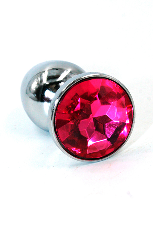 анальная пробка "small" хромированная dark pink в Краснодаре