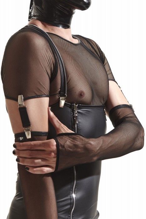 Эротическое мужские длинные перчатки cross-dresser из сетки regnes, черные в Краснодаре