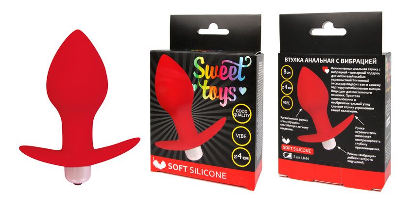 втулка анальная sweet toys, красная в Краснодаре