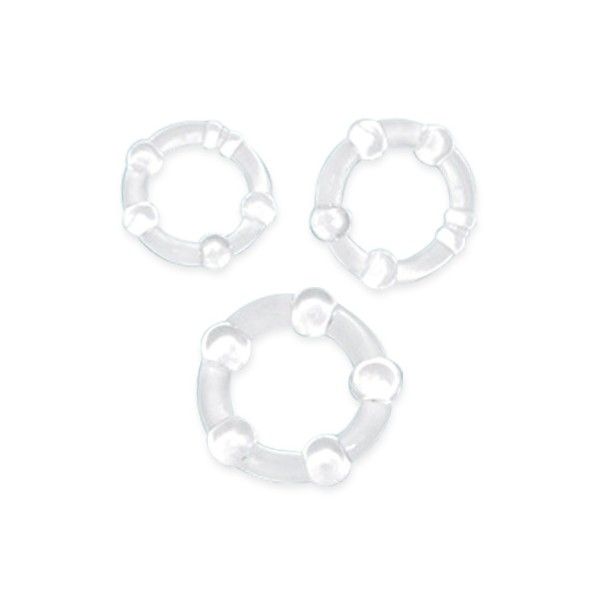 Комплект эрекционных колец Lovetoy Beaded 05, прозрачные