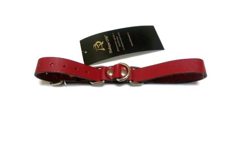 наручники декоративные ременные с полукольцом подиум 2 см, красные в Краснодаре