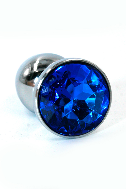 анальная пробка "small" хромированная dark blue в Краснодаре
