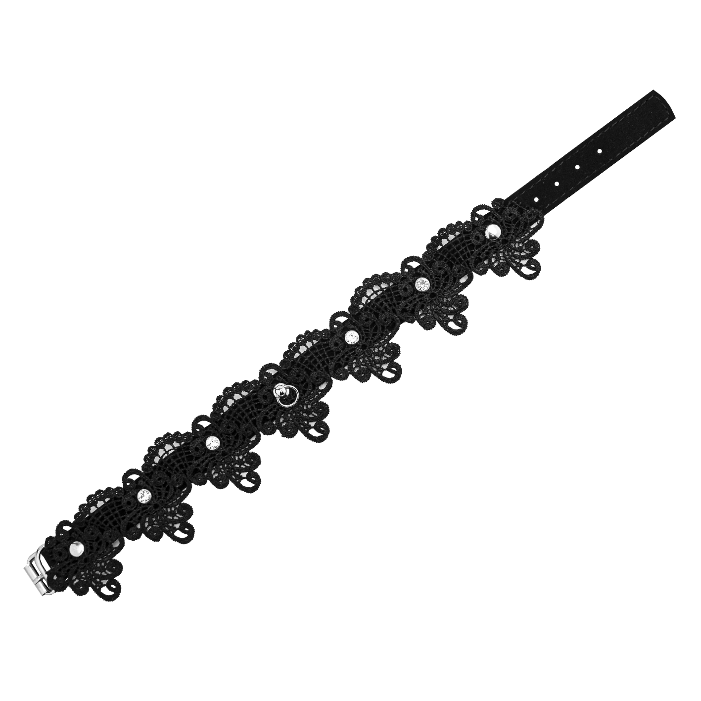 чокер pinkrabbit шарм кружевной со стразами, чёрный в Краснодаре