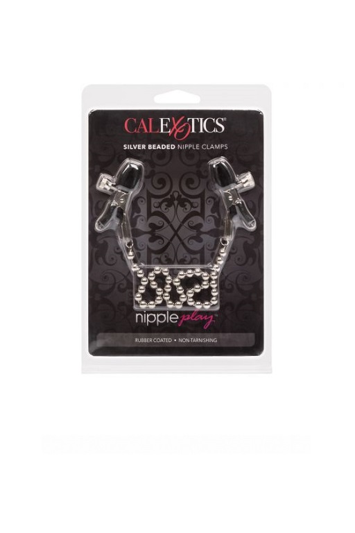 зажимы-прищепки (украшения) для сосков с цепочкой silver beaded nipple clamps в Краснодаре