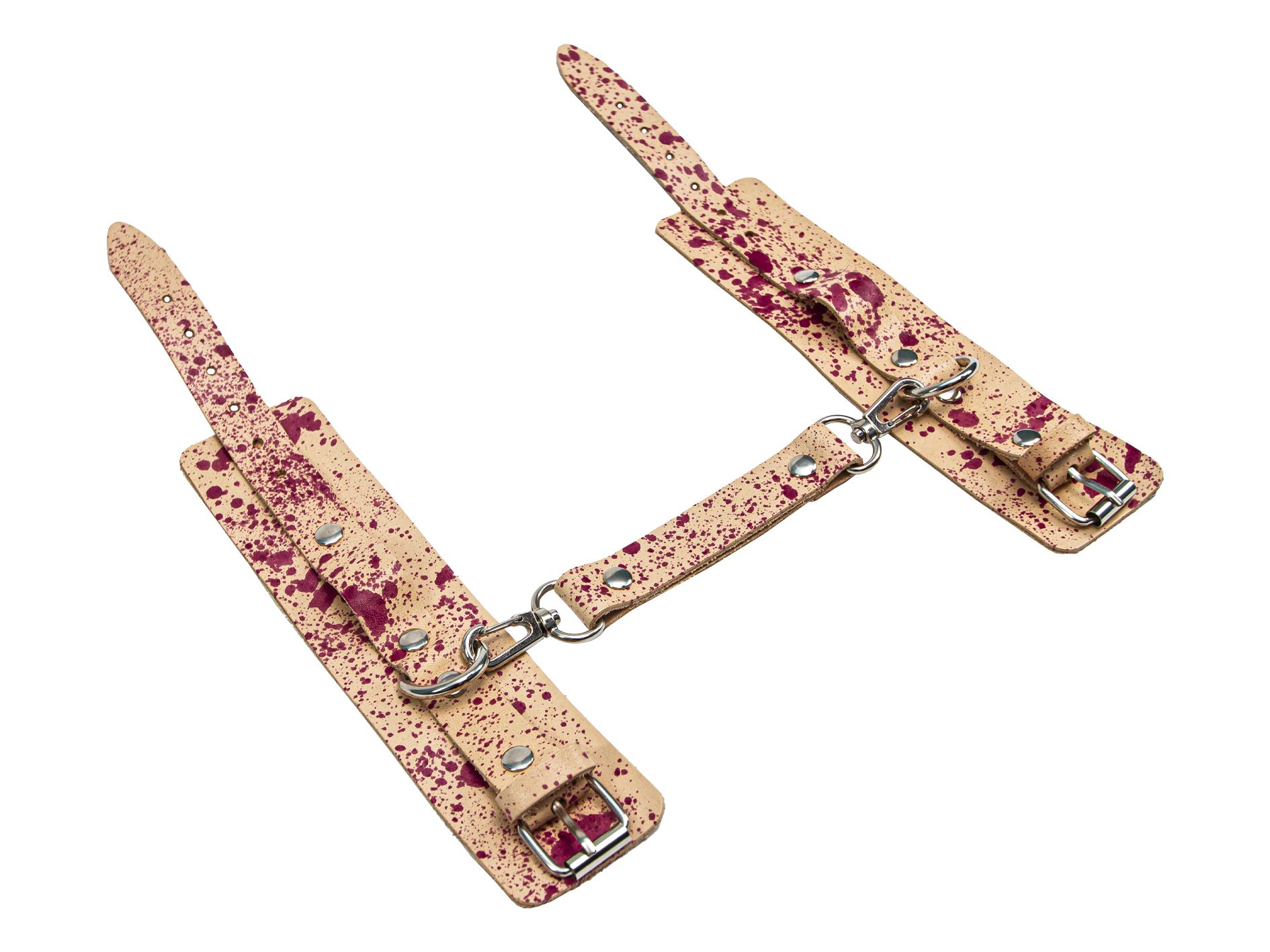 наручники широкие сплэш ручная окраска, красные брызги в Краснодаре