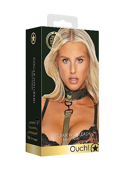 ошейник с поводком collar with leash - army theme в Краснодаре