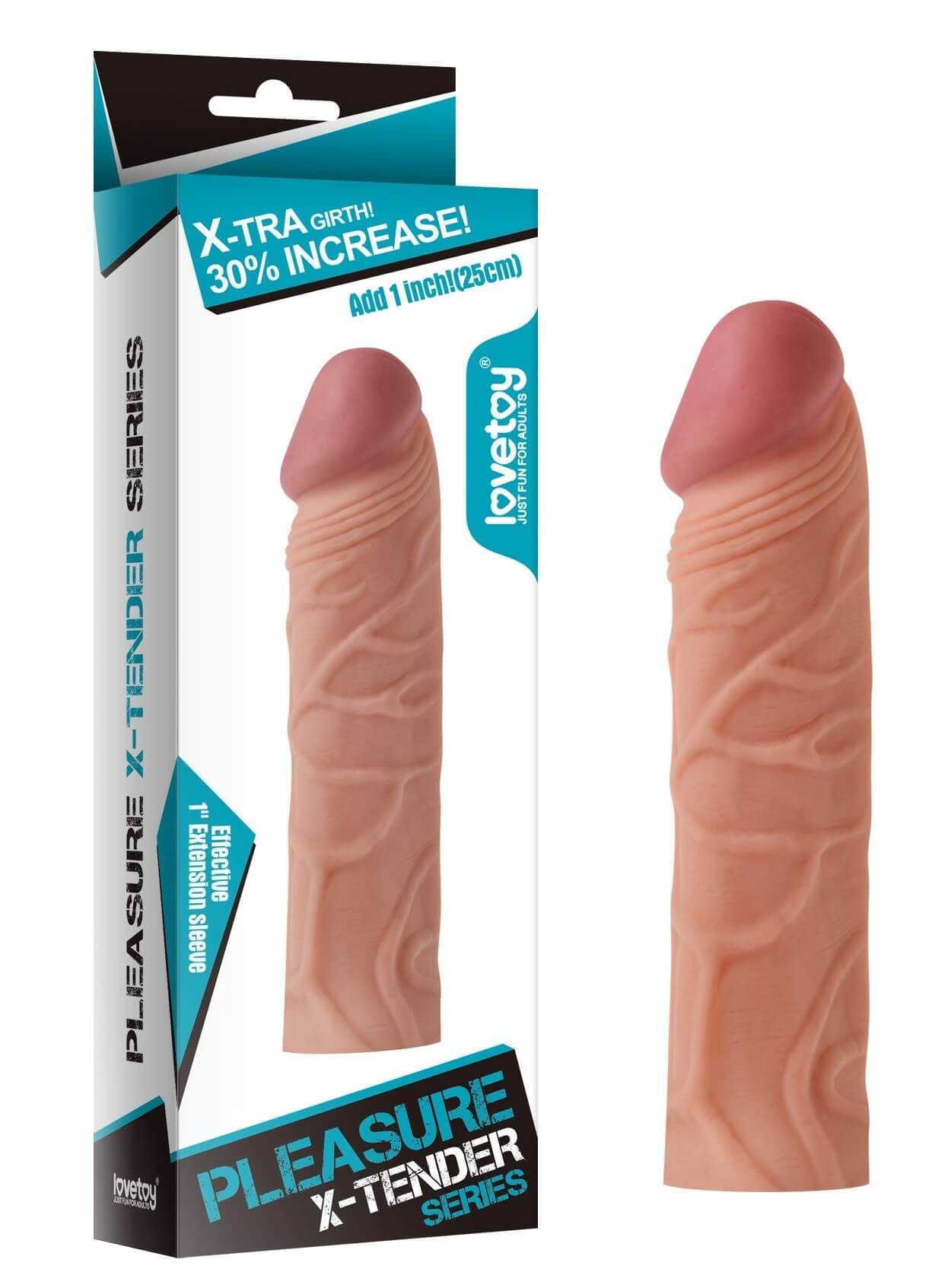 удлиняющая насадка lovetoy pleasure x-tender, телесная в Краснодаре