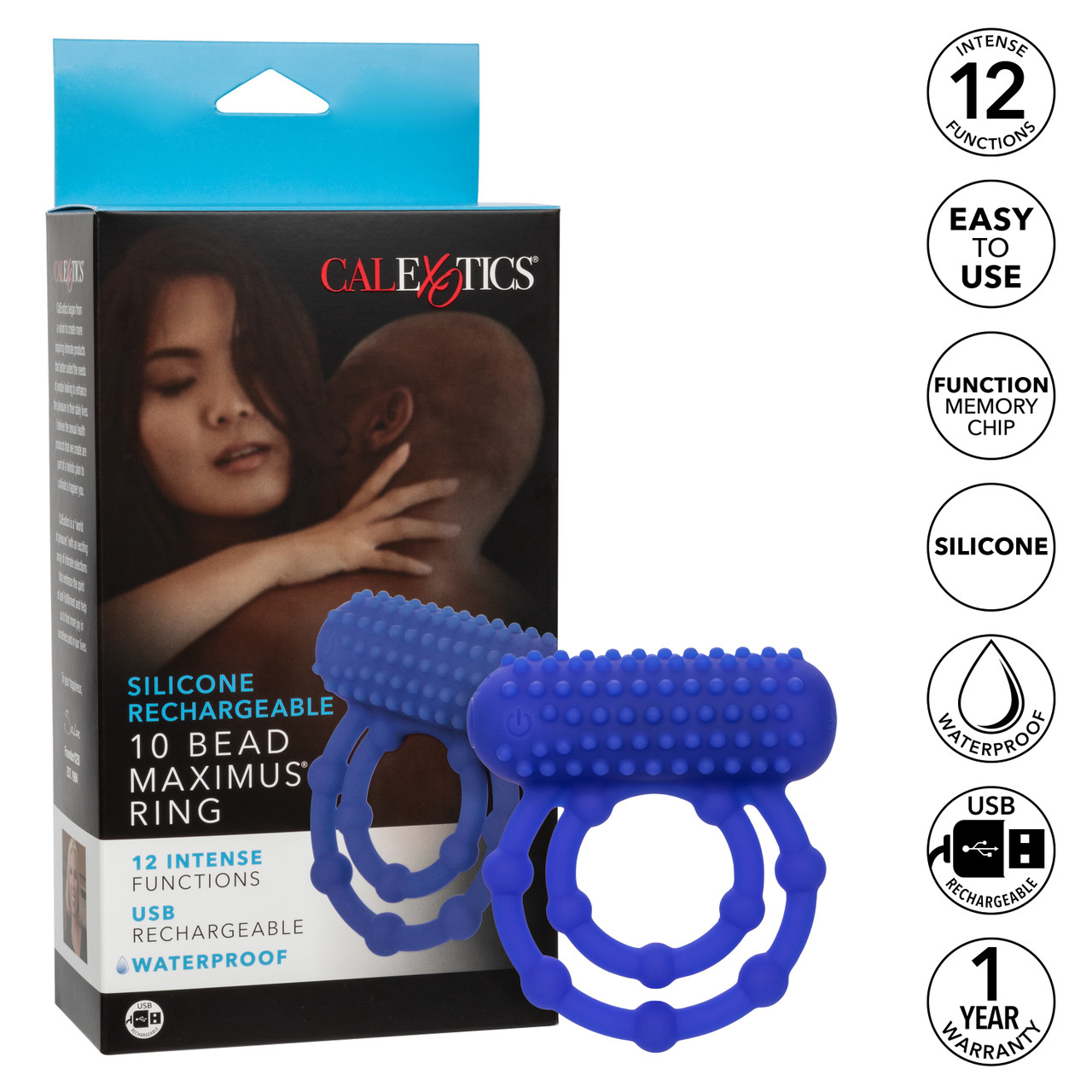 эрекционное двойное виброкольцо silicone rechargeable 10 bead maximus ring в Краснодаре