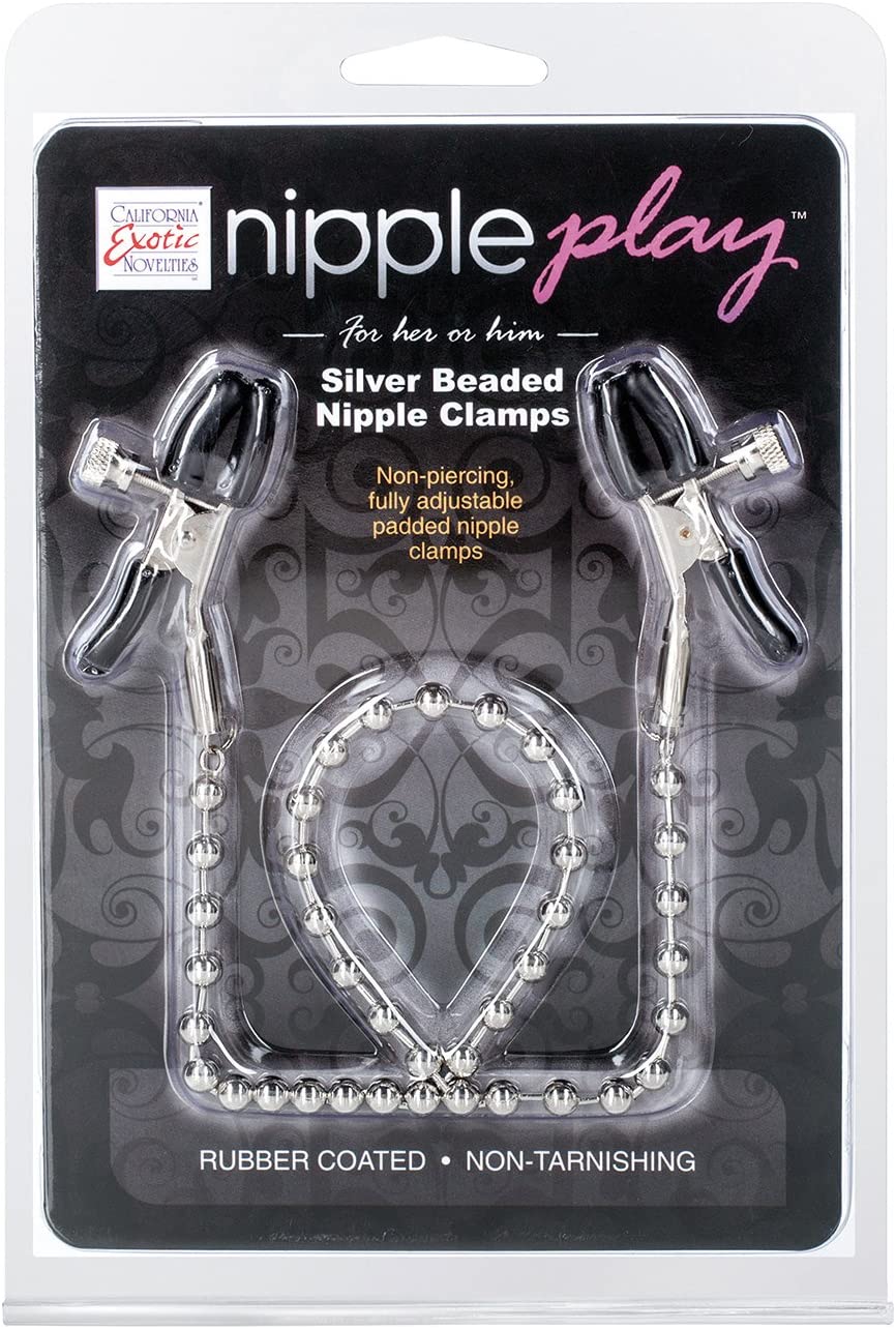 зажимы-прищепки для сосков с цепочкой silver beaded nipple clamps в Краснодаре