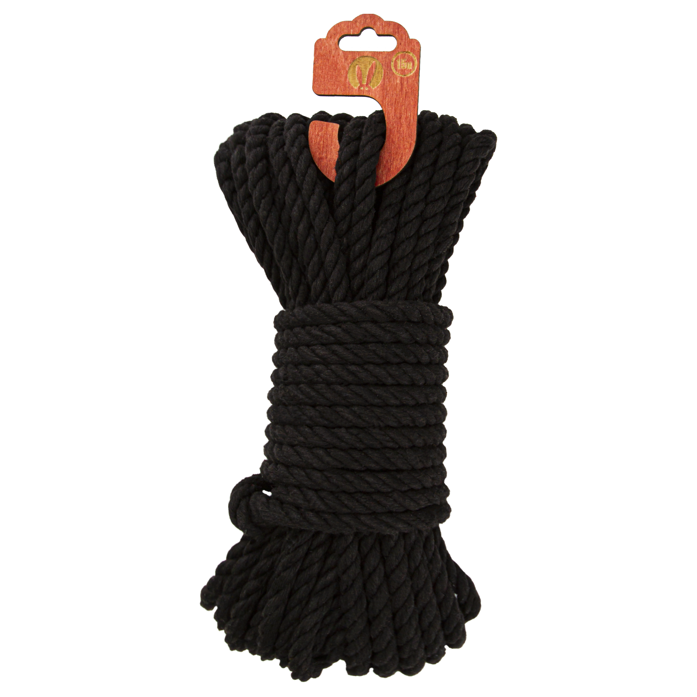 Хлопковая веревка для шибари PinkRabbit черная, 15 м