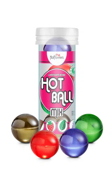 Лубрикант HOT BALL MIX на масляной основе в виде 4 шариков (мята, шоколад, клубники)