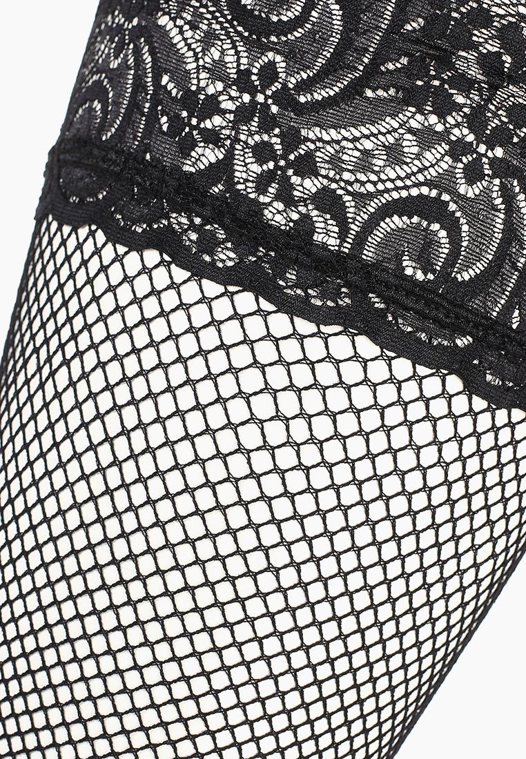 Эротическое чулки в мелкую сетку с черной кружевной резинкой на силиконе le frivole sense в Краснодаре