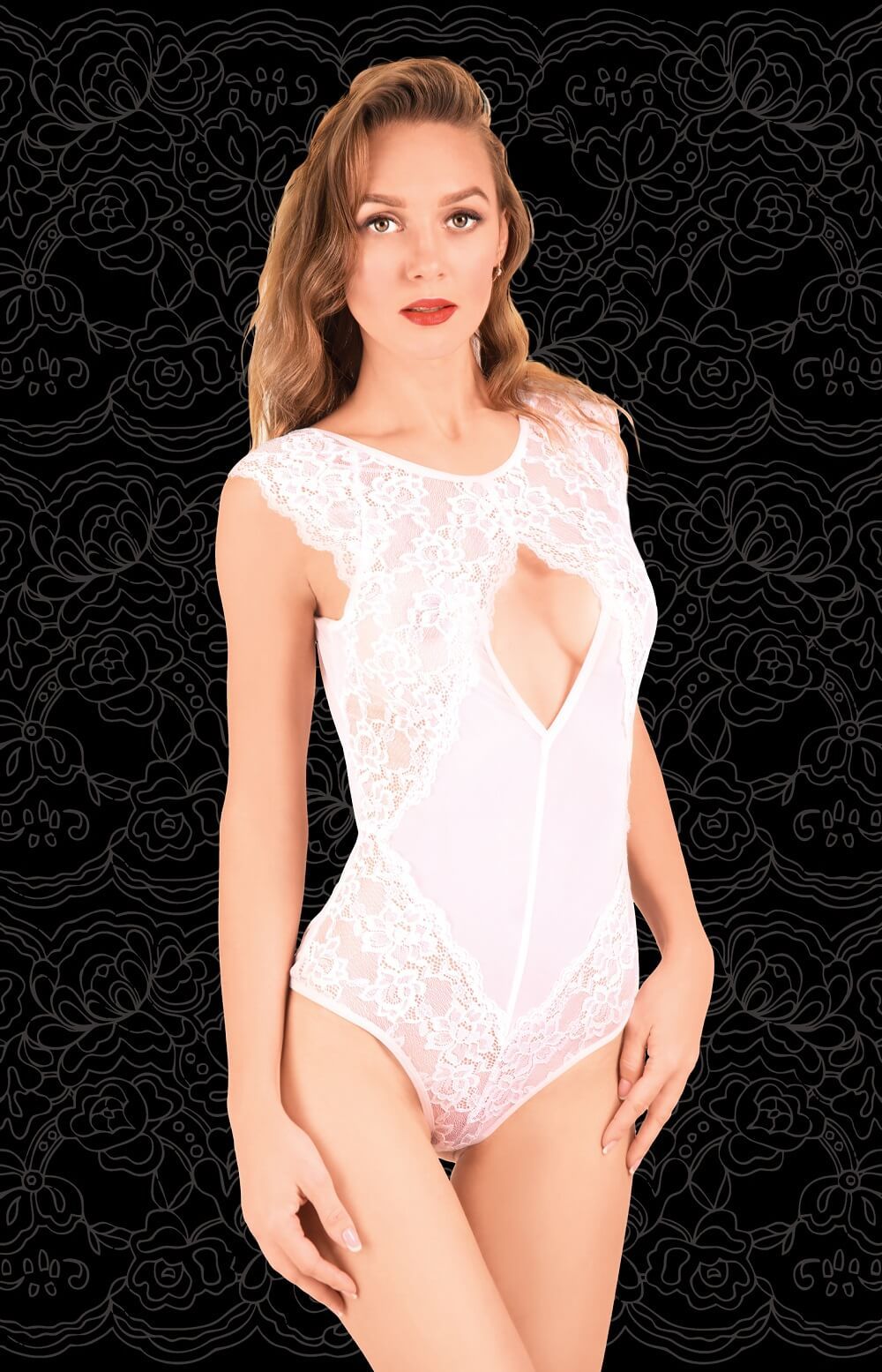 Эротическое боди flirton 2661, белое в Краснодаре