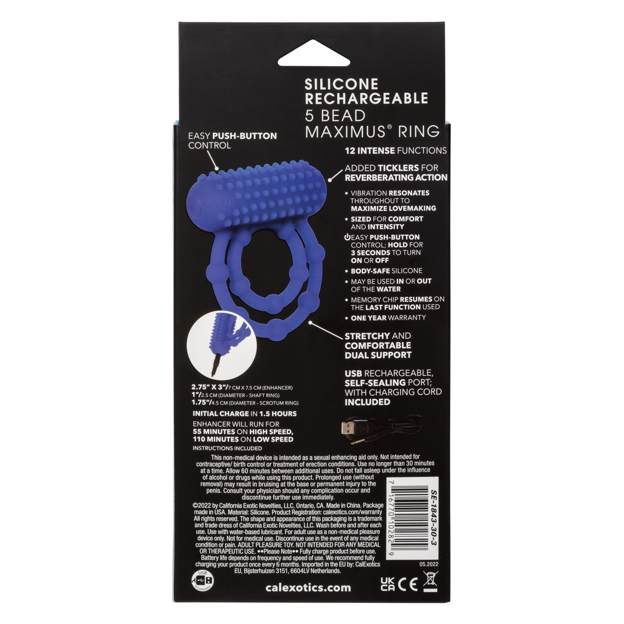 эрекционное двойное виброкольцо silicone rechargeable 10 bead maximus ring в Краснодаре