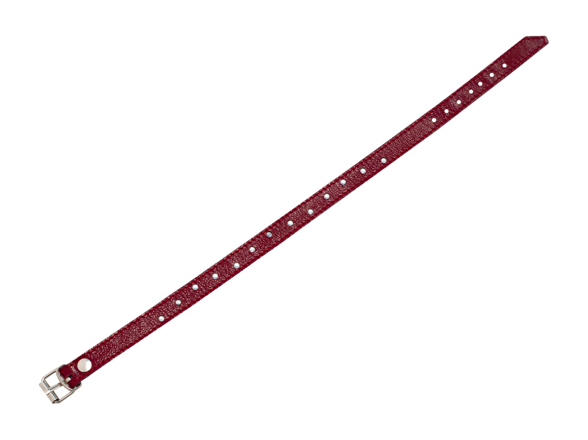 ошейник лаковый pinkrabbit со стразами, красный в Краснодаре