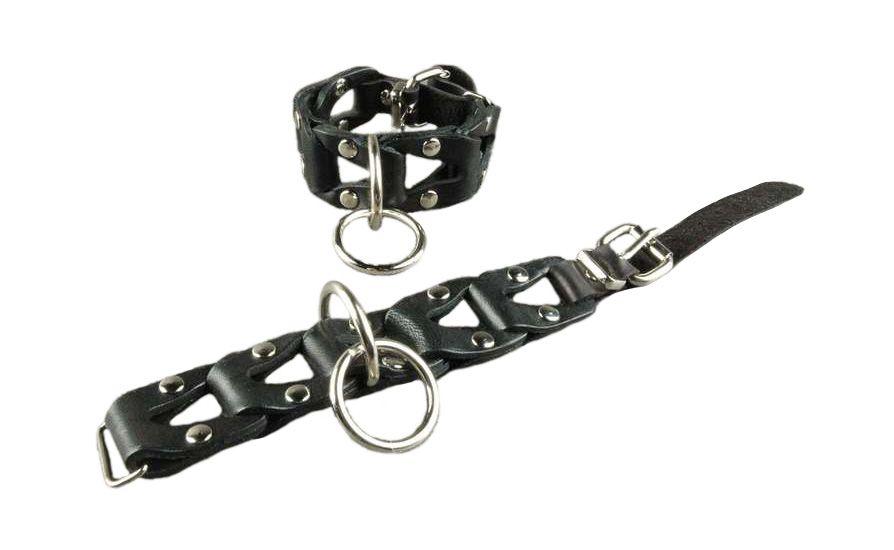 наножники beastly из кожаных звеньев, черные в Краснодаре