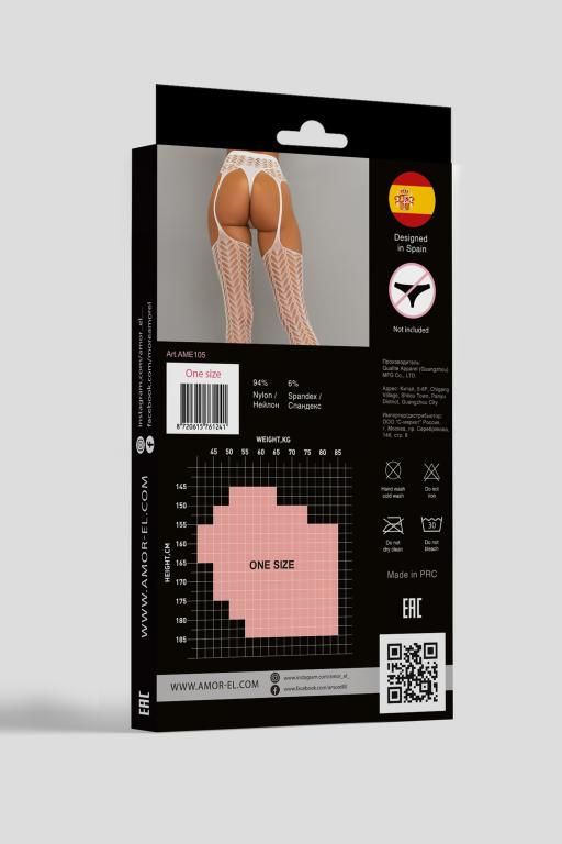 Эротическое колготки (имитация чулок с поясом) amor el (s/l),белые в Краснодаре