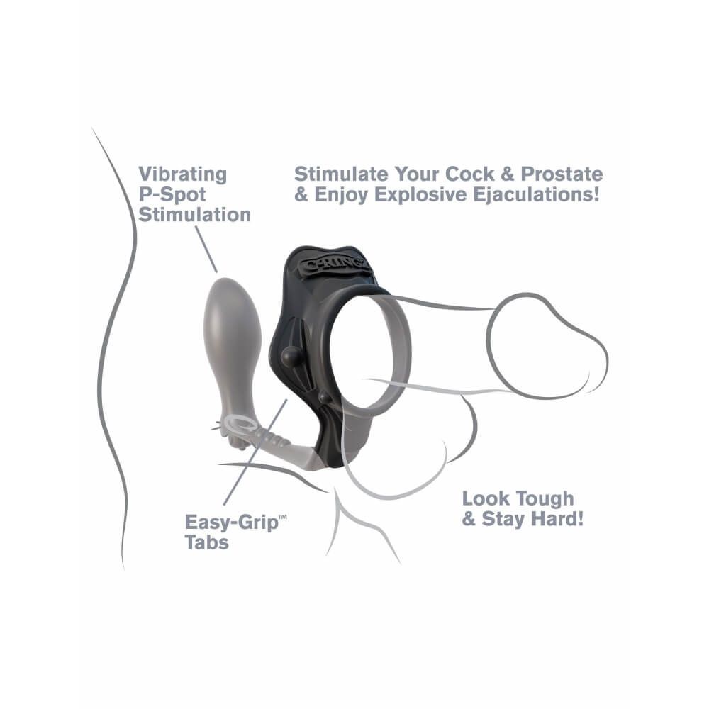 кольцо с анальным вибростимулятором pipedream rock hard ass-gasm, черное в Краснодаре