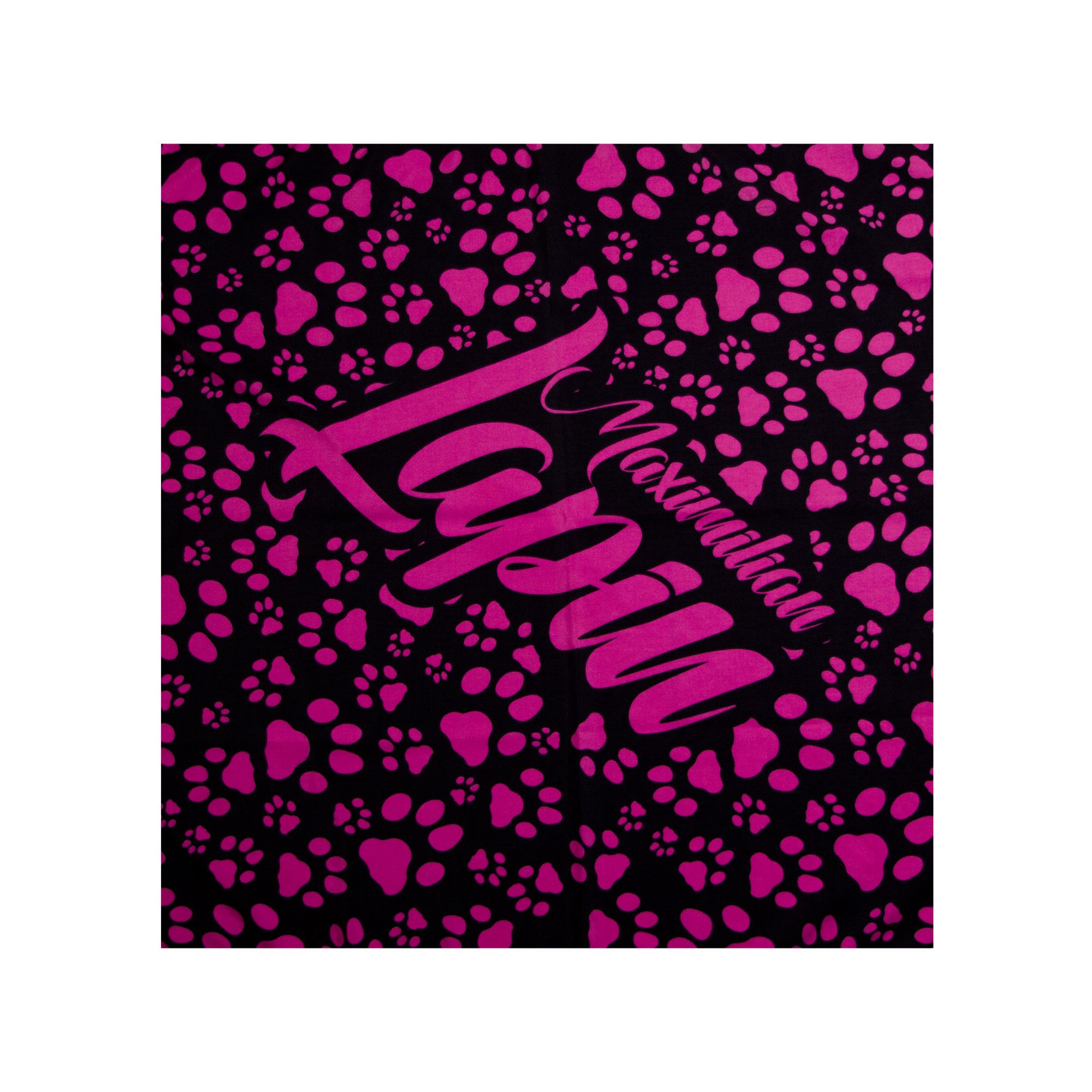 платок pinkrabbit, черный с розовым паттерном (лапки) ml в Краснодаре