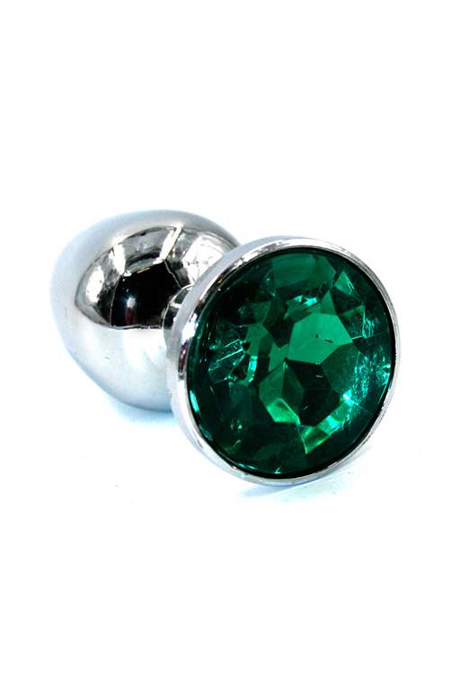 анальная пробка "small" хромированная dark green в Краснодаре