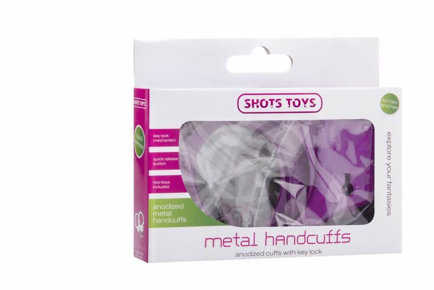 наручники декоративные shots media metal handcuffs, фиолетовые в Краснодаре