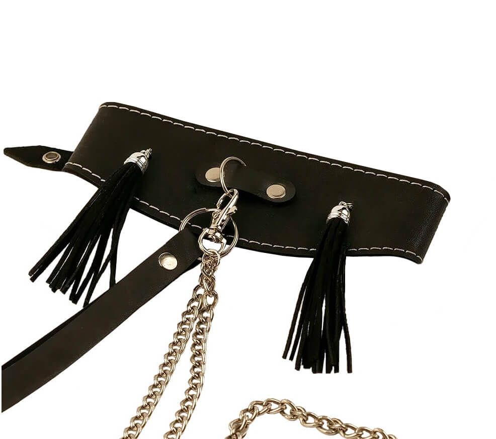 ошейник высокий pinkrabbit с кисточками, чёрный в Краснодаре