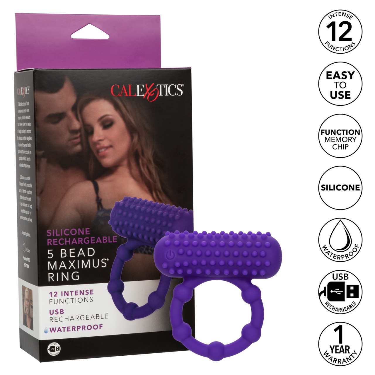 эрекционное виброкольцо silicone rechargeable 5 bead maximus ring в Краснодаре