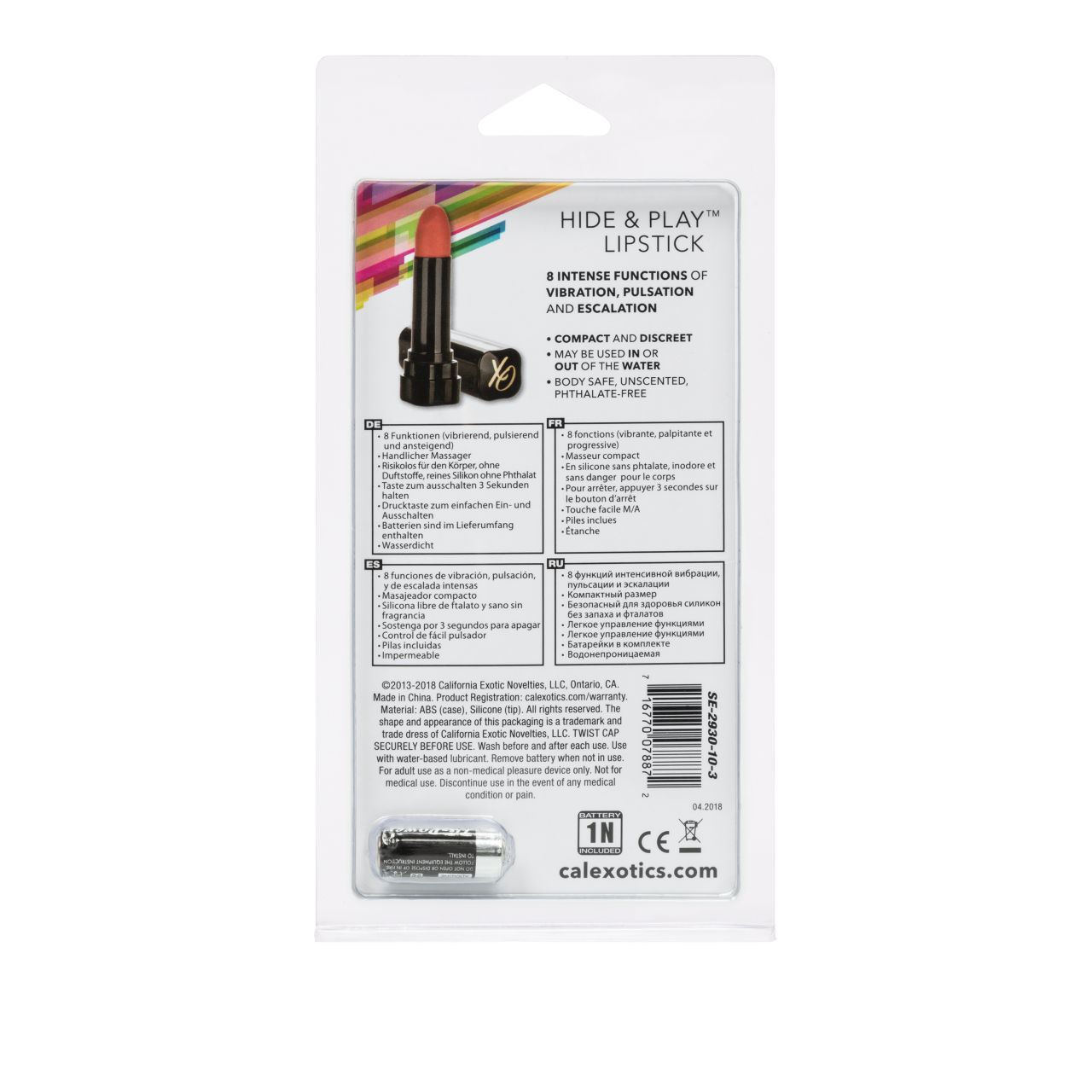 мини-вибромассажер в виде помады coco hide&play lpstk-blk в Краснодаре