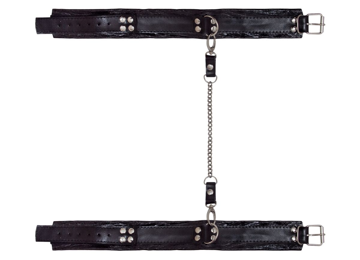 фиксаторы-поножи декоративные индиго кожаные, черные в Краснодаре