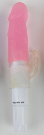 Мини вибростимулятор с усиком розовый  47013-MM