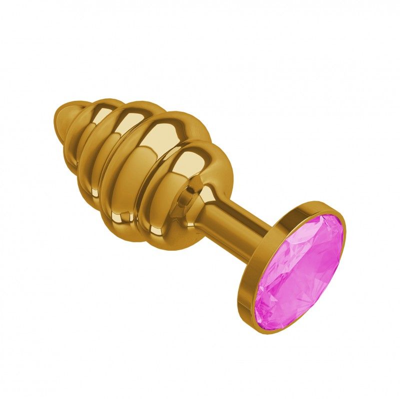 анальная втулка gold spiral с розовым кристаллом в Краснодаре