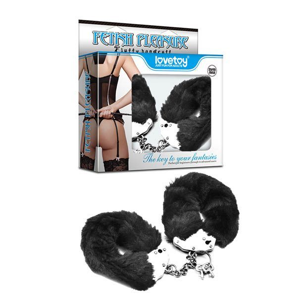 наручники декоративные lovetoy fetish pleasure fluffy handcuffs, черные в Краснодаре